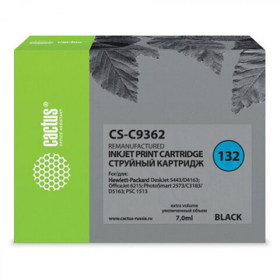 Изображение: Картридж струйный CACTUS (CS-C9362) для HP Officejet 6313/6315/Photosmart C3183, черный