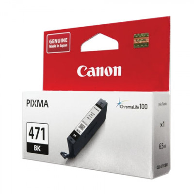 Изображение: Картридж струйный CANON (CLI-471BK) PIXMA MG5740/MG6840/MG7740, черный, оригинальный, ресурс 1105 стр., 0400C001