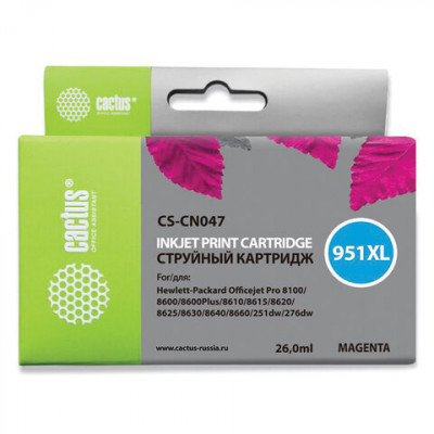 Изображение: Картридж струйный CACTUS (CS-CN047) для HP OfficeJet 8100/ 8600, пурпурный