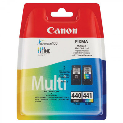 Изображение: Картридж струйный CANON (PG-440/CL-441) PIXMA MG2140/MG3140, оригинальный КОМПЛЕКТ 2 цвета, 180 страниц, 5219B005