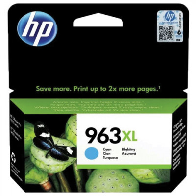 Изображение: Картридж струйный HP (3JA27AE) для HP OfficeJet Pro 9010/9013/9020/9023, №963Xl, голубой, ресурс 1600 страниц