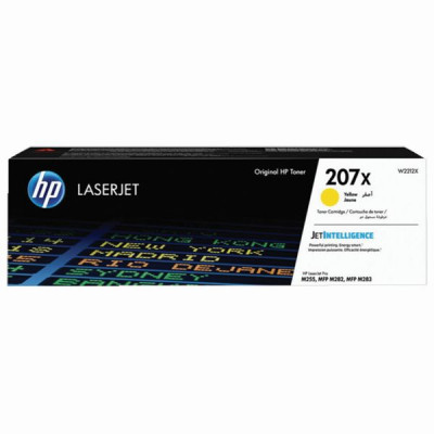 Изображение: Картридж лазерный HP (W2212X) Color LJ M282/M283/M255, №207X, желтый, оригинальный, ресурс 2450 страниц