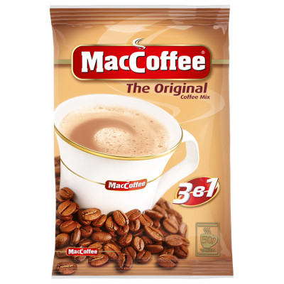 Кофе растворимый порционный MacCoffee "3 в 1 Оригинал", КОМПЛЕКТ 50 пакетиков по 20 г, 100101 Кофе растворимый порционный MacCoffee "3 в 1 Оригинал", КОМПЛЕКТ 50 пакетиков по 20 г, 100101