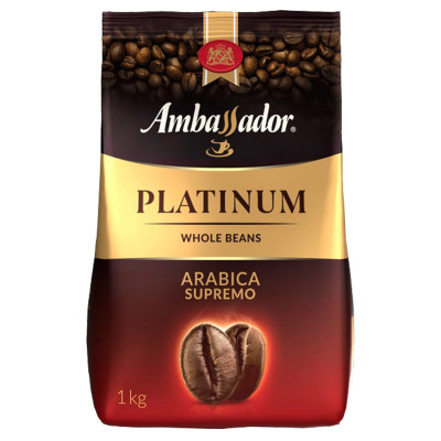 Изображение: Кофе в зернах AMBASSADOR "Platinum" 1 кг, арабика 100%