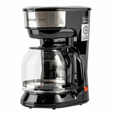 Изображение: Кофеварка капельная CENTEK CT-1147, 900 Вт, объем 1,8 л, поддержание температуры, черный