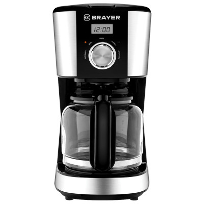 Изображение: Кофеварка капельная BRAYER BR1122, 900 Вт, объем 1,5 л, черная