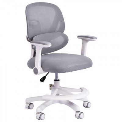 Изображение: Кресло детское с подставкой для ног BRABIX KIDS "MG-220", сетка/ткань TW, серое, 533315