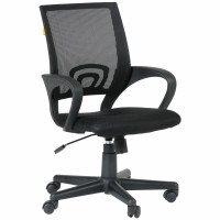 Кресло Chairman CH 696 с подлокотниками, ткань/сетка, черное, 7000799