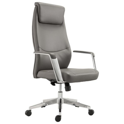 Изображение: Кресло офисное BRABIX PREMIUM "Jazz EX-757", синхромеханизм, алюминий, экокожа, серое, 532490