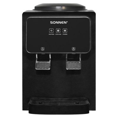 Изображение: Кулер для воды SONNEN TSE-02FBP, настольный, НАГРЕВ/ОХЛАЖДЕНИЕ ЭЛЕКТРОННОЕ, 2 крана, антрацит, 455750