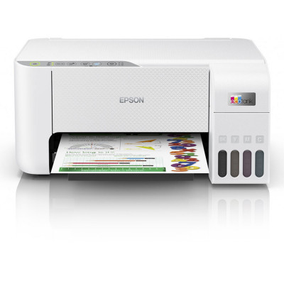 Изображение: МФУ струйное EPSON L3256 "3 в 1", А4, 33 стр./мин, 5760x1440, Wi-Fi, СНПЧ, белый корпус, C11CJ67524