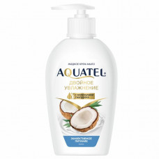 Мыло-крем 280 г AQUATEL "Кокосовое молочко" увлажняющее, эффективное питание, дозатор, 5256