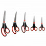 Ножницы BRAUBERG SOFT GRIP НАБОР 5 штук (140, 170, 190, 220, 240 мм), эргономичные черно-красные ручки, ВЫГОДНАЯ УПАКОВКА, 238410