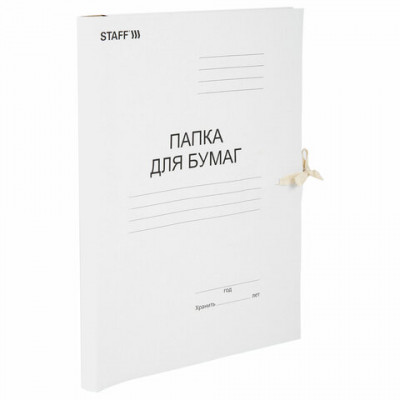 Изображение: Папка для бумаг с завязками картонная STAFF, гарантированная плотность 220 г/м2, до 200 л., 126525