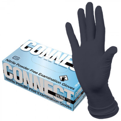 Перчатки нитриловые смотровые CONNECT ULTRA BLACK, 50 пар (100 шт.), размер XL (очень большой), черные, CON-UB-INT-04 Перчатки нитриловые смотровые CONNECT ULTRA BLACK, 50 пар (100 шт.), размер XL (очень большой), черные, CON-UB-INT-04
