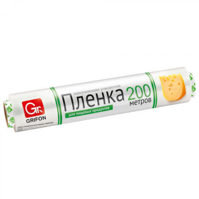 Пленка пищевая ПЭ в упаковке, 29 см х 200 м, 6 мкм, GRIFON, 200-012