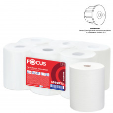Полотенца бумажные рулонные 150 м FOCUS (H1) Extra Quick, втулка 38 мм, 2-слойные, белые, КОМПЛЕКТ 6 рулонов, 5050023