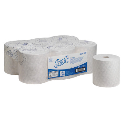 Изображение: Полотенца бумажные рулонные KIMBERLY-CLARK Scott, КОМПЛЕКТ 6 шт., 350 м, белые, 6691