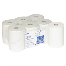 Полотенца бумажные рулонные KIMBERLY-CLARK Scott, КОМПЛЕКТ 6 шт., Slimroll, 190 м, белые, 6697