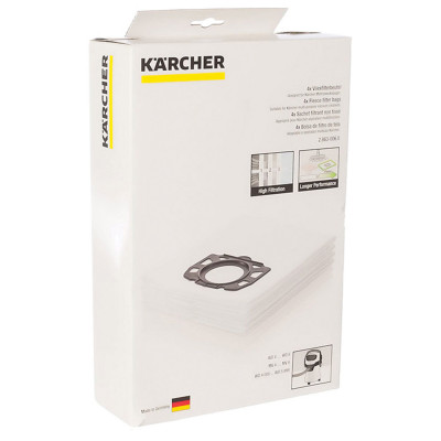 Изображение: Мешки для сбора пыли KARCHER, комплект 4 шт., из нетканого материала, для пылесосов WD 4/5/6, 2.863-006.0
