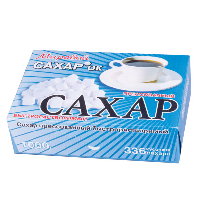 Изображение: Сахар-рафинад 1 кг (336 кусочков, размер 12х14х15 мм), 500286