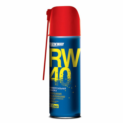 Изображение: Смазка универсальная RW-40 (аналог WD-40) 450 мл, аэрозоль с распылителем, RUNWAY RW604, RW6045