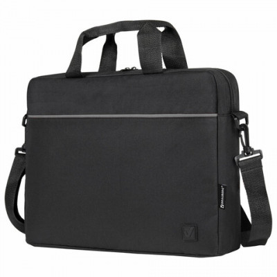 Изображение: Сумка портфель BRAUBERG PRACTICAL с отделением для ноутбука 15,6", Grey line, черная, 29х40х7 см, 272604
