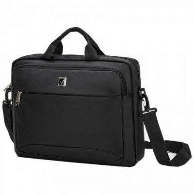 Изображение: Сумка портфель BRAUBERG PROTECT с отделением для ноутбука 15,6", 2 отделения, черная, 30х40х7 см, 270831