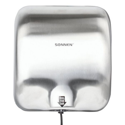 Изображение: Сушилка для рук SONNEN HD-999, 1800 Вт, нержавеющая сталь, антивандальная, хром, 604746