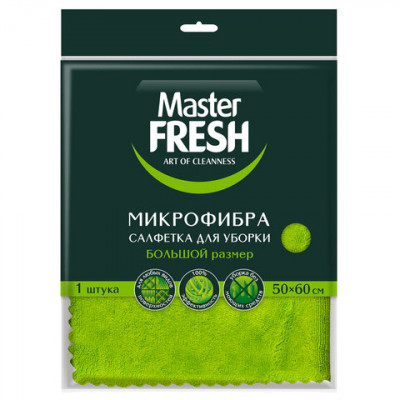Изображение: Тряпка для мытья пола из микрофибры, 50х60 см, зеленая, Master FRESH