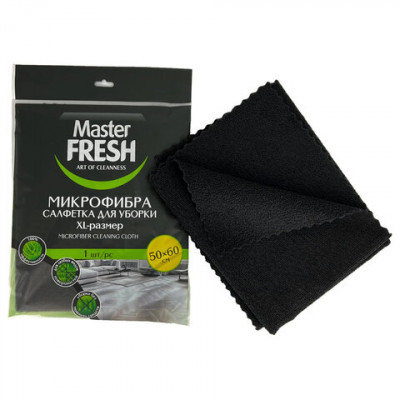 Изображение: Тряпка для мытья пола из микрофибры, 50х60 см, черная, Master FRESH