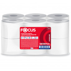 Бумага туалетная с центральной вытяжкой 120 м, FOCUS (T2) Premium, 2-слойная, белый, КОМПЛЕКТ 12 рулонов, 5036915