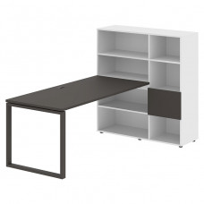 Стол-стеллаж EDIS Q EQRST 1217, мокко/мокко, 2190х1250х1355 мм
