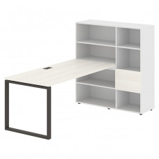 Стол-стеллаж EDIS Q EQRST 1217, ясень траун/мокко, 2190х1250х1355 мм
