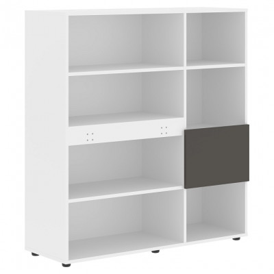 Изображение: Стеллаж EDIS EHC 1245, мокко/белый, 1250х430х1355 мм