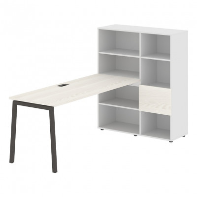 Изображение: Стол-стеллаж EDIS L ELRST 1117, ясень траун/мокко, 2190х1120х1355 мм