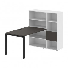 Стол-стеллаж EDIS U EURST 1213, мокко/черный, 1790х1250х1355 мм