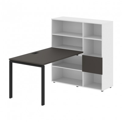 Изображение: Стол-стеллаж EDIS U EURST 1213, мокко/черный, 1790х1250х1355 мм