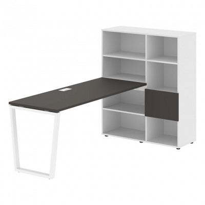 Изображение: Стол-стеллаж EDIS V EVRST 1117, мокко/белый, 2190х1120х1355 мм
