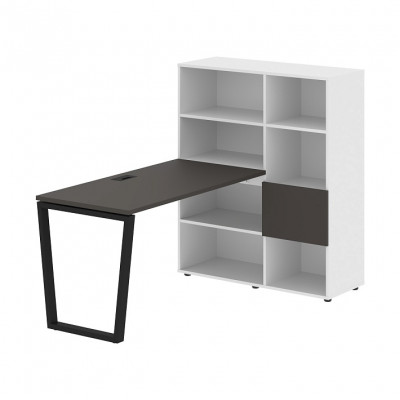 Изображение: Стол-стеллаж EDIS V EVRST 1113, мокко/черный, 1790х1120х1355 мм
