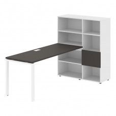 Стол-стеллаж EDIS U EURST 1117, мокко/белый, 2190х1120х1355 мм