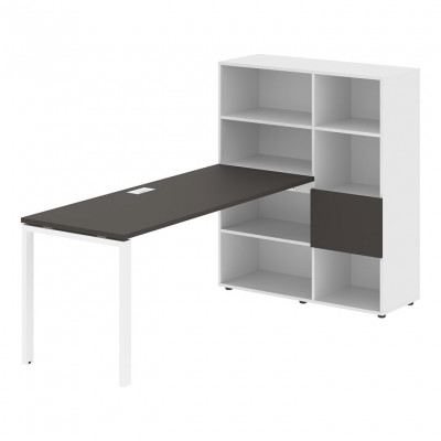 Изображение: Стол-стеллаж EDIS U EURST 1117, мокко/белый, 2190х1120х1355 мм