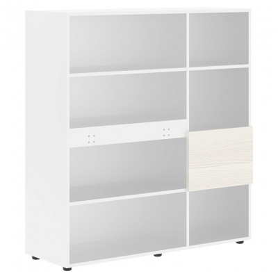 Изображение: Стеллаж EDIS EHC 1245, ясень траун/белый, 1250х430х1355 мм