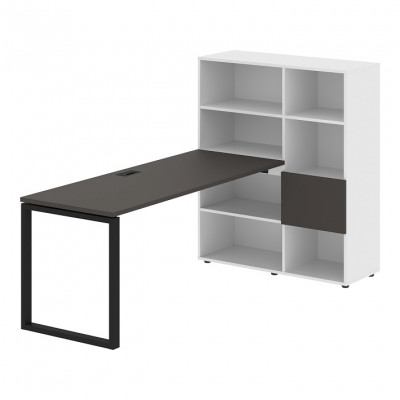 Изображение: Стол-стеллаж EDIS Q EQRST 1117, мокко/черный, 2190х1120х1355 мм