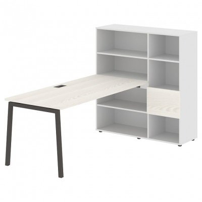 Изображение: Стол-стеллаж EDIS L ELRST 1217, ясень траун/мокко, 2190х1250х1355 мм