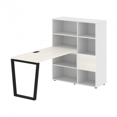Изображение: Стол-стеллаж EDIS V EVRST 1113, ясень траун/черный, 1790х1120х1355 мм