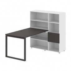 Стол-стеллаж EDIS Q EQRST 1213, мокко/мокко, 1790х1250х1355 мм