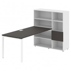 Стол-стеллаж EDIS U EURST 1217, мокко/белый, 2190х1250х1355 мм