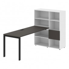 Стол-стеллаж EDIS U EURST 1117, мокко/черный, 2190х1120х1355 мм