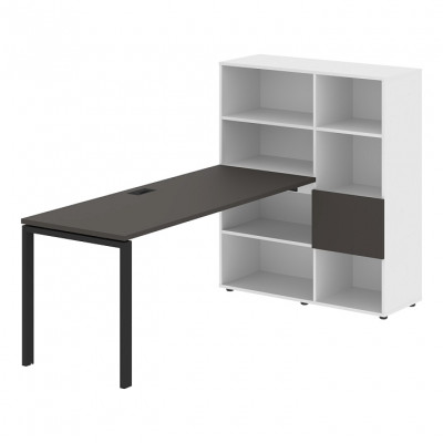 Изображение: Стол-стеллаж EDIS U EURST 1117, мокко/черный, 2190х1120х1355 мм